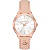 Michael Kors Women's Slim Runway White Dial Watch In Pink