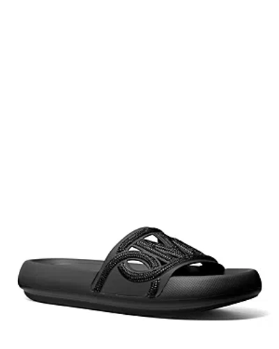 Michael Kors Splash Crystal-embellished Scuba Slide Sandal In Black