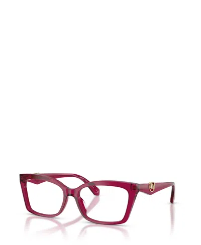 Michael Kors Women's Square Garzeno Eyeglasses, Mk4165u In Red