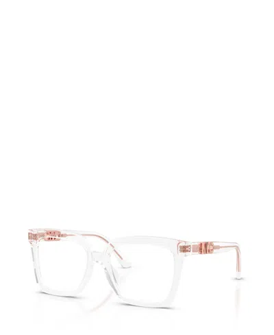Michael Kors Women's Square Nassau Eyeglasses, Mk4119u In Transparent