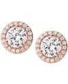 Michael Kors Women's Sterling Silver Pave Studs In Rose Gold