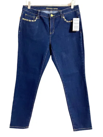 Michael Kors Women's Studded Skinny Jeans In Blue