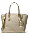 Michael Kors Women's Taryn Convertible Tote Crossbody Handbag In Gold