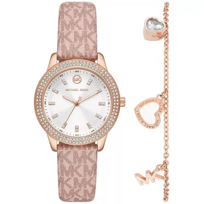 Michael Kors Women's Tibby Set Silver Dial Watch In Pink
