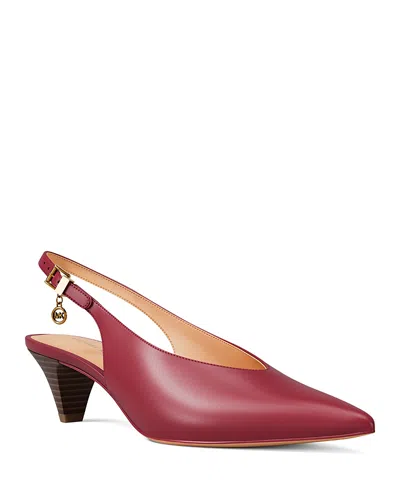 Michael Kors Women's Tonya Leather Slingback Pumps In Red