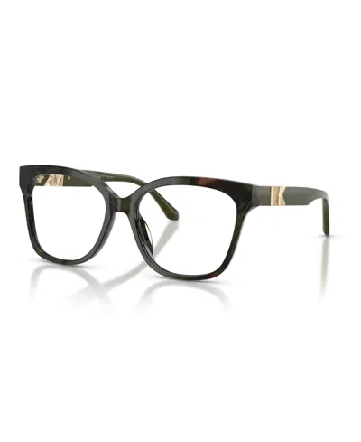 Michael Kors Women's Topanga Eyeglasses, Mk4203u In Olive Camo Tortoise