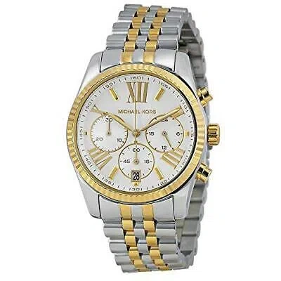 Pre-owned Michael Kors Women's Two Tone Lexington Watch, Silver/gold, One Size
