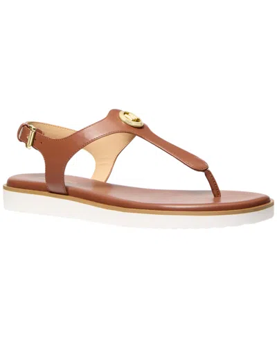 Michael Kors Women's Val Thong Round Toe Flat Sandals In Brown