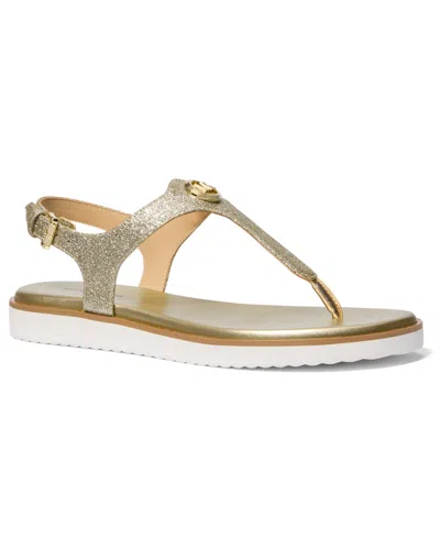 Michael Kors Women Val Thong Sandals In Gold