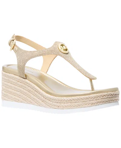Michael Kors Women's Val Thong Wedge Sandals In Neutral