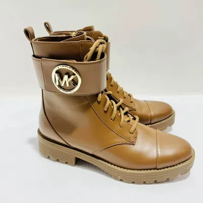 Michael Kors Women's Vegan Leather Combat Boots In Tatum In Brown