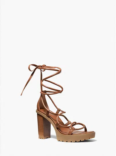 Michael Kors Women's Vero Leather Platform Sandal In Brown