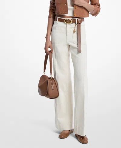 Michael Kors Women's Violette Mid-rise Flared Jeans In White