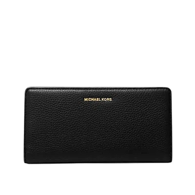 Michael Kors Women's Wallet  - Lg Slim Snap Wallet - Black In Brown