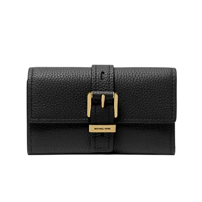MICHAEL KORS WOMEN'S WALLET MICHAEL KORS - MD FLAP TRIFOLD WALLET - BLACK