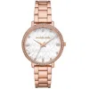 Michael Kors Women's Pyper Rose Goldtone Stainless Steel & Crystal Bracelet Watch In White
