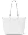 Michael Kors Women's Winston Large Top Zip Pocket Tote Bag In White