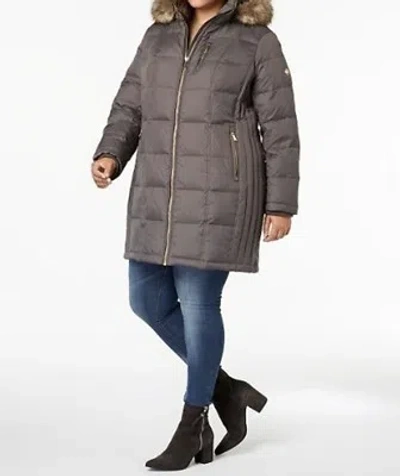 Pre-owned Michael Kors Women's Winter Outerwear Fur Hood Parka Coat Jacket Plus1x 2x 3x 4x In Flannel