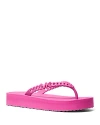 Michael Kors Women's Zaza Chain Flip Flop Sandals In Cerise