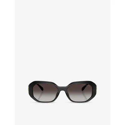 Michael Kors Womens Mk2240u Siesta Key Irregular-frame Acetate Sunglasses Black