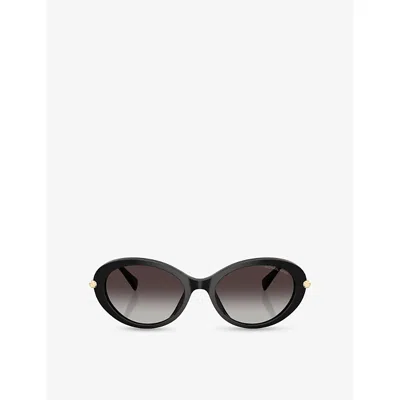 Michael Kors Womens Mk2245u Rockaway Round-frame Acetate Sunglasses Black