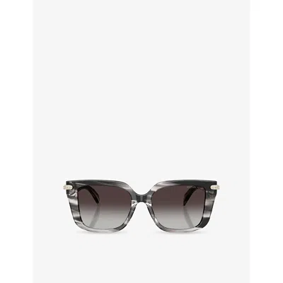 Michael Kors Womens Black Mk2275b Santo Domingo Square-frame Acetate Sunglasses In Gray