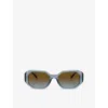 Michael Kors Womens Mk2240u Siesta Key Irregular-frame Acetate Sunglasses Blue In Blue