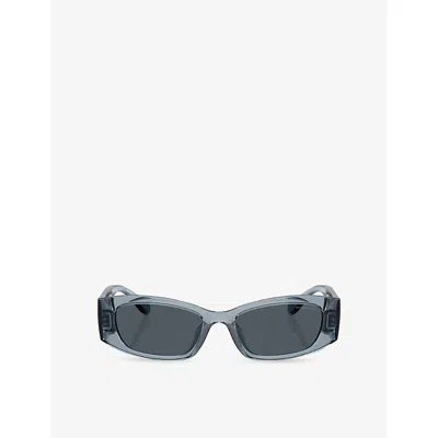 Michael Kors Womens Blue Mk2243u Rhodes Rectangular-frame Acetate Sunglasses In Pattern