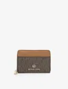 Michael Kors Jet Set Monogram Coated Canvas Purse In Brn/acorn