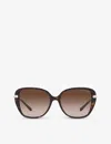 Michael Kors Womens Brown Mk2185bu Flatiron Square-frame Tortoiseshell Acetate Sunglasses In Brown