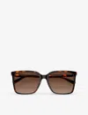 Michael Kors Womens Brown Mk2197u Canberra Square-frame Tortoiseshell Acetate Sunglasses In Brown