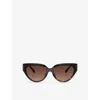 Michael Kors Womens Mk2241u Boca Raton Cat-eye-frame Acetate Sunglasses Brown In Brown