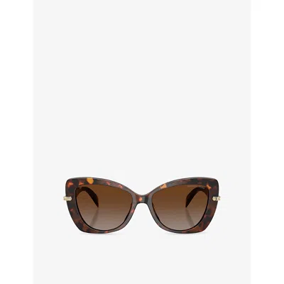 Michael Kors Womens Brown Mk2258u Atlanta Butterfly-frame Tortoiseshell Acetate Sunglasses