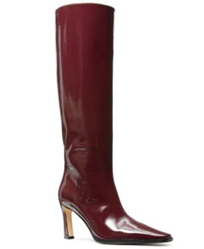 Michael Kors Womens Darrah Heeled Boots Regular Wide Calf In Black Leather