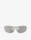 Michael Kors Womens Gold Mk1139 Aix Rectangle-frame Metal Sunglasses In Gold