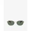 Michael Kors Womens Gold Mk1161 Monte Carlo Oval-frame Metal Sunglasses In Gold