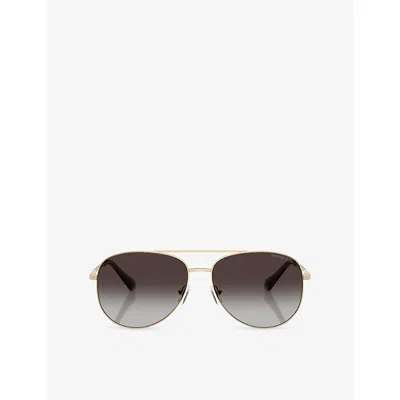 Michael Kors Womens Gold Mk1172 Perledo Pilot Metal Sunglasses In Pink