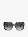 Michael Kors Womens Green Mk2140 Manhasset Square-frame Tortoiseshell Acetate Sunglasses In Green