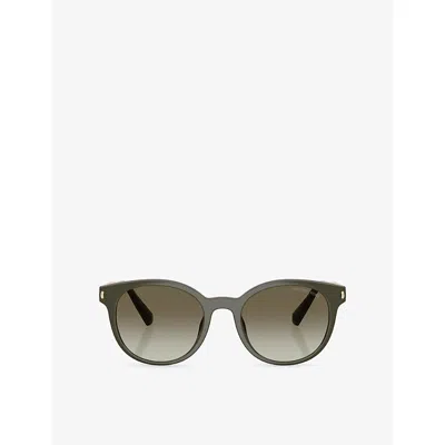 Michael Kors Womens Green Mk2264u Pienza Round-frame Acetate Sunglasses In Red