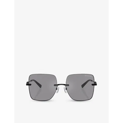 Michael Kors Womens Grey Mk1150 Quebec Square-frame Metal Sunglasses In Grau Schwarz