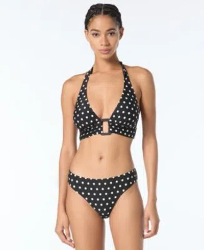 Michael Kors Womens Halter Top High Leg Bottoms In Black