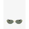 Michael Kors Womens Mk1151 Manchester Rimless Metal Sunglasses Green In Green