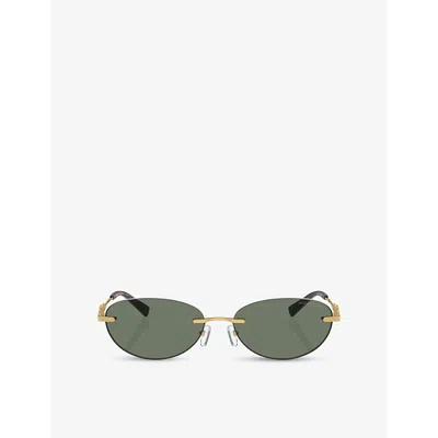 Michael Kors Womens Mk1151 Manchester Rimless Metal Sunglasses Green