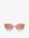 Michael Kors Womens  Mk2184u Dupont Cat Eye Injected Sunglasses In Pink