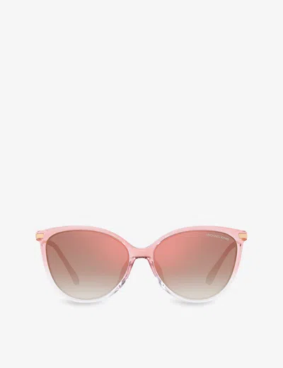 Michael Kors Womens  Mk2184u Dupont Cat Eye Injected Sunglasses In Pink