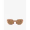 Michael Kors Womens Mk2210u Asheville Rectangle-frame Injected Sunglasses In Brown