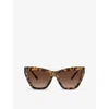Michael Kors Womens Mk2211u Dubai Cat Eye-frame Acetate Sunglasses Brown In Brown
