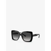 Michael Kors Womens Mk2213 Nice Butterfly-frame Acetate Sunglasses Black In Black