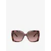 Michael Kors Womens Mk2213 Nice Butterfly-frame Acetate Sunglasses Brown In Brown