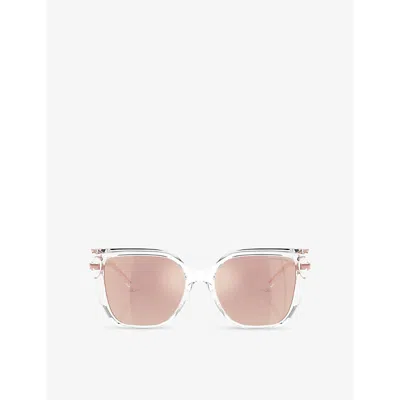 Michael Kors Womens Mk2231u St. Barths Square-frame Injected Sunglasses Clear